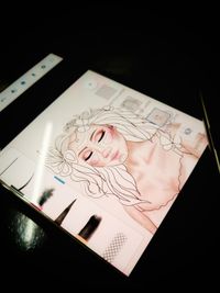 Close-up high angle view of man