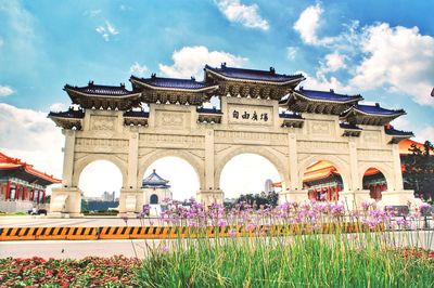 Low angle view of built structure against sky