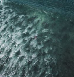 High angle view of person in sea