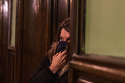 Close-up of thoughtful woman looking away