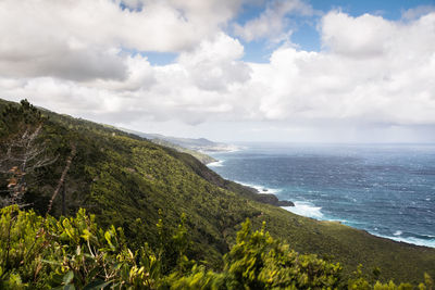 Scenic view of cloudy sky over sea