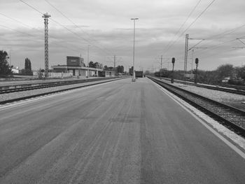 View of railroad tracks against sky