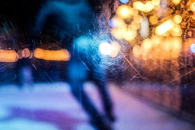 Defocused image of illuminated lights