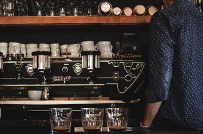 View of coffee cups