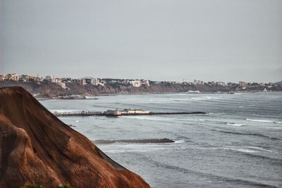 View of sea against cloudy sky