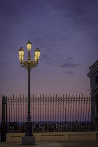 Low angle view of illuminated street light