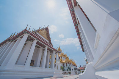 Low angle view of traditional building against sky