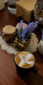 Coffee cup on table