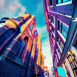 Low angle view of modern building against sky