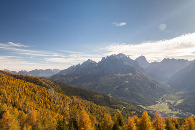 Scenic view of mountains against sky