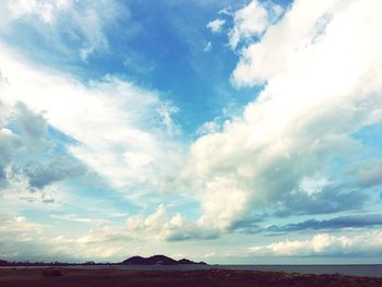 Low angle view of land against sky