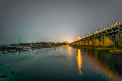 Bridge over river against clear sky