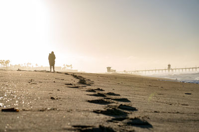 Man standing on shore at beach