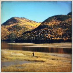 Scenic view of lake and mountains