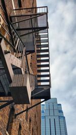 Low angle view of modern building against sky