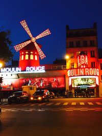 View of illuminated building at night