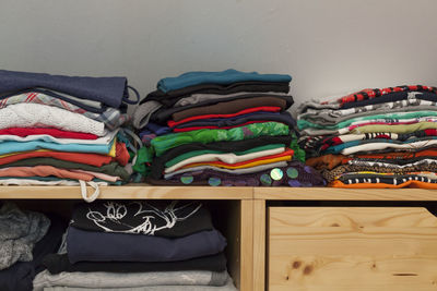 Close-up of multi colored pencils at home