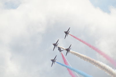 Low angle view of airshow