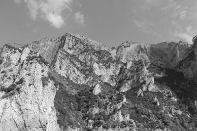 Low angle view of mountain against sky