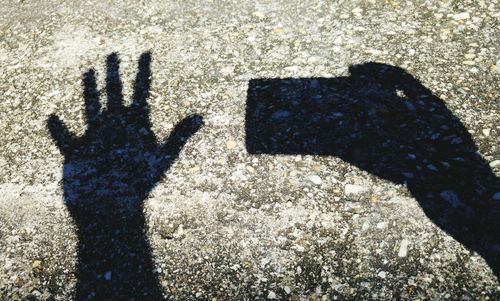 Shadow of person on wall