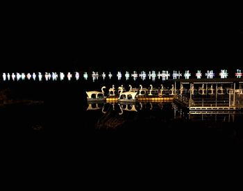 Illuminated lights at night