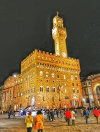 Illuminated city at night