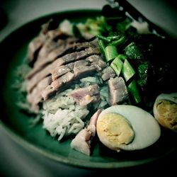 Close-up of meal served in bowl