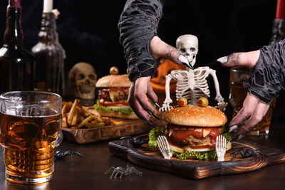 Close-up of food on table