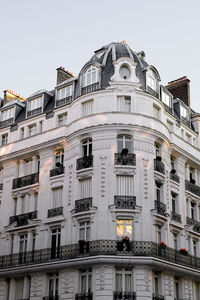 Low angle view of building against clear sky