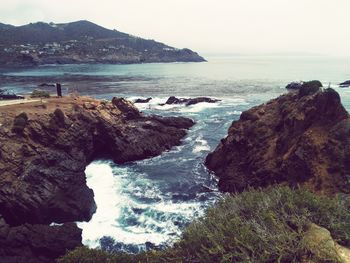 Scenic view of sea and rocks