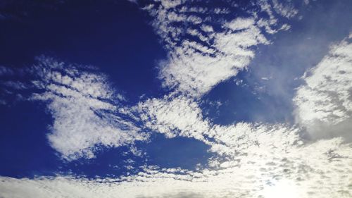 Low angle view of clouds in sky
