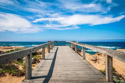 The joinery to the horizon, scenic view of sea against sky, great ocean road, victoria, australia