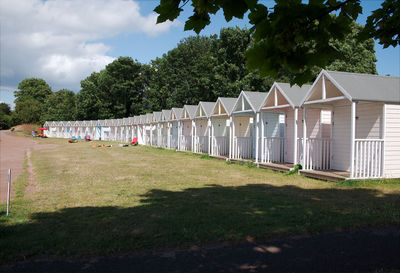 Cabins on field