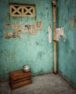 Text on wood at home