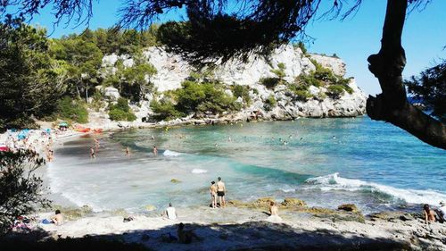 Scenic view of beach against sky