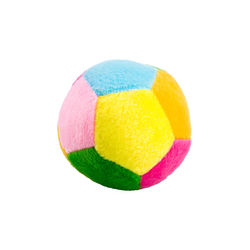 Close-up of multi colored ball on white background