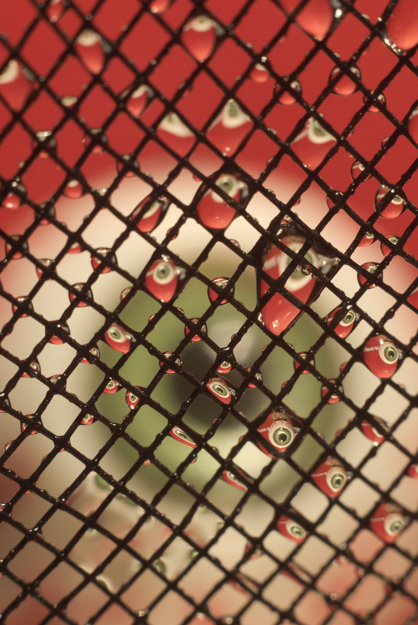 FULL FRAME SHOT OF CHAINLINK FENCE WITH METAL