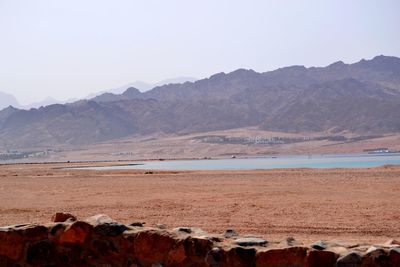 Scenic view of mountains against clear sky