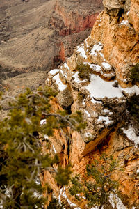 High angle view of rocks on mountain