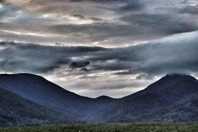 Scenic view of mountains against sky