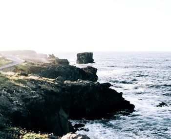 Rock formations in sea