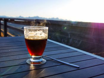 Close-up of coffee on table