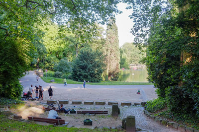 People walking on footpath