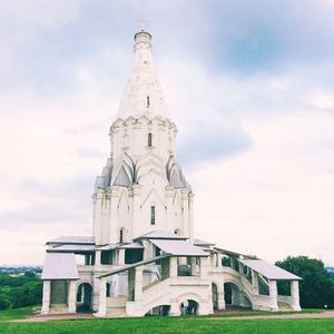 Low angle view of church against sky