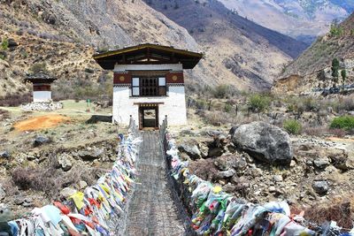 Panoramic view of cross on mountain