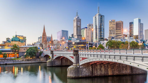 Bridge over river in city