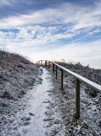 Bridge against sky during winter