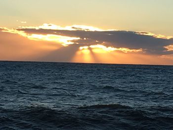 Scenic view of sea at sunset