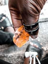 Low section of person holding ice cream