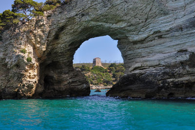 Rock formation in sea